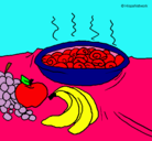 Dibujo Fruta y caracoles a la cazuela pintado por CELIA6