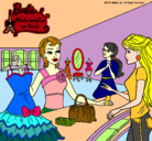 Dibujo Barbie en una tienda de ropa pintado por Adelita