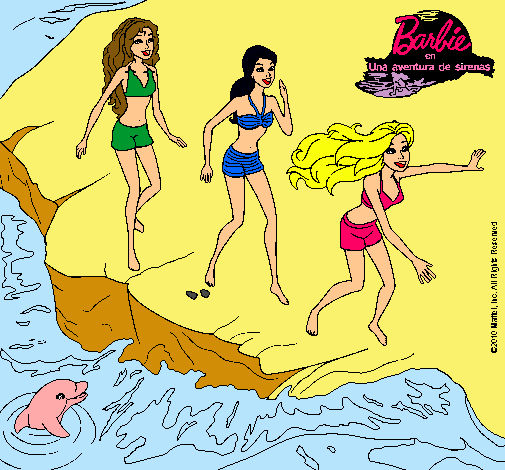 Barbie y sus amigas en la playa