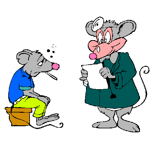 Dibujo Doctor y paciente ratón pintado por boomm