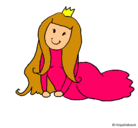 Dibujo Princesa contenta pintado por salma