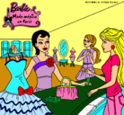 Dibujo Barbie en una tienda de ropa pintado por keila