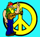 Dibujo Músico hippy pintado por sernoe