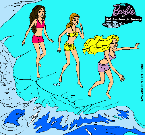 Barbie y sus amigas en la playa