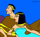 Dibujo César y Cleopatra pintado por Camilaaali