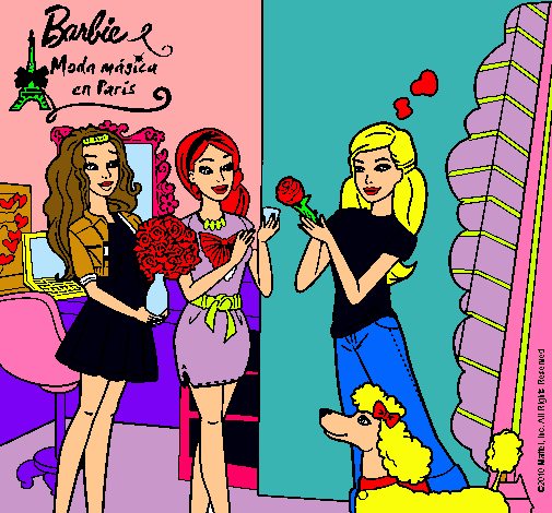 Dibujo Barbie de compras con sus amigas pintado por CELIA6