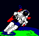Dibujo Astronauta en el espacio pintado por cronos