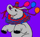 Dibujo Elefante con 3 globos pintado por amalia