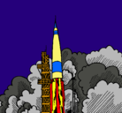 Dibujo Lanzamiento cohete pintado por erick23