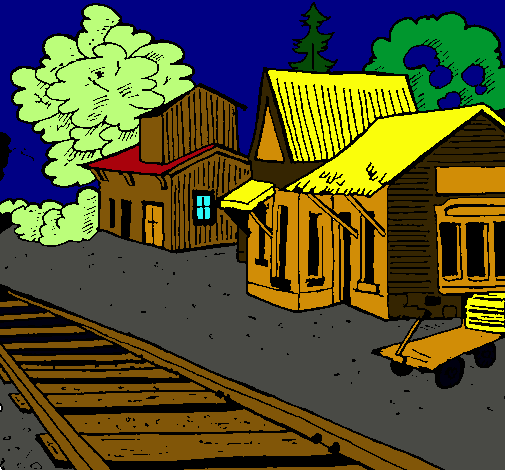 Dibujo Estación de tren pintado por juanca