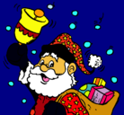 Dibujo Santa Claus y su campana pintado por sabrina