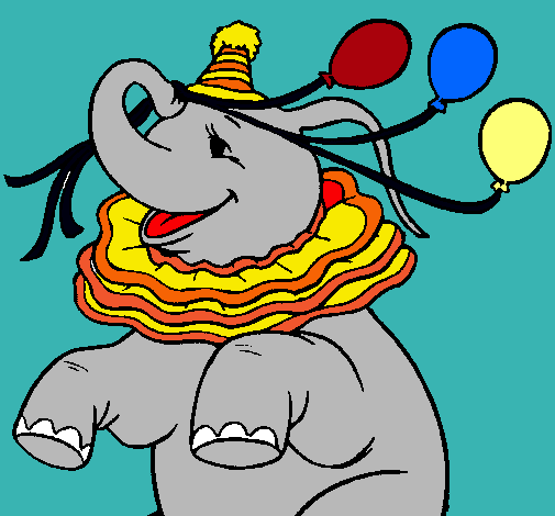 Elefante con 3 globos