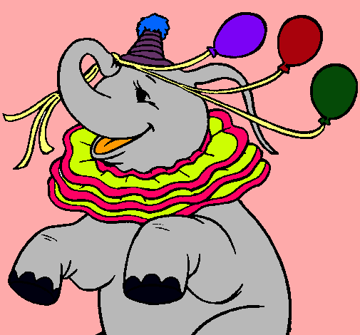 Elefante con 3 globos