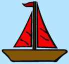 Dibujo Barco velero pintado por balsa