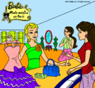 Dibujo Barbie en una tienda de ropa pintado por alvaro