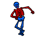Dibujo Esqueleto contento pintado por desguesado