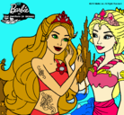 Dibujo Barbie se despiede de la reina sirena pintado por nataliiaaaa