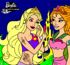 Dibujo Barbie se despiede de la reina sirena pintado por laura00