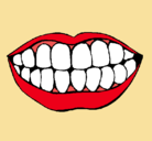 Dibujo Boca y dientes pintado por dentes