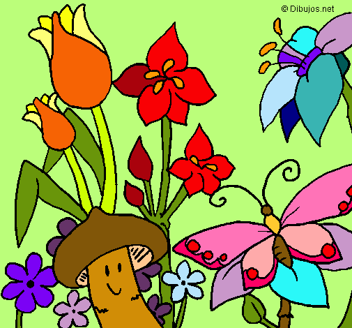 Dibujo Fauna y flora pintado por lavanda