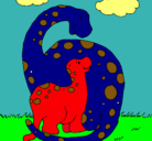 Dibujo Dinosaurios pintado por titere.N