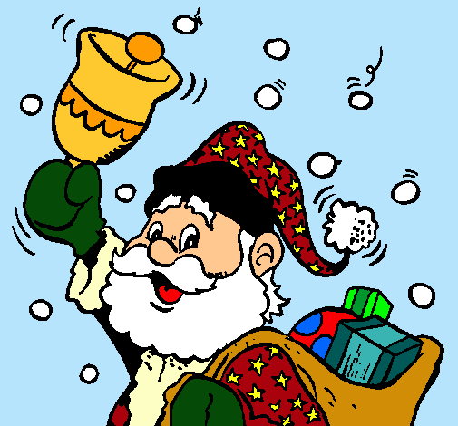 Dibujo Santa Claus y su campana pintado por gonzzalo