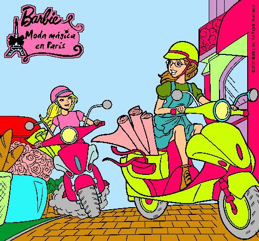 Barbie y su amiga en moto