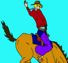 Dibujo Vaquero en caballo pintado por cesarmatos