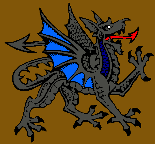 Dibujo Dragón agresivo pintado por pd60