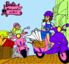 Dibujo Barbie y su amiga en moto pintado por jhustin