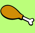 Dibujo Muslito de pollo pintado por populares