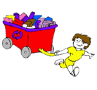 Dibujo Niño reciclando pintado por JANIN