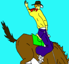 Dibujo Vaquero en caballo pintado por anglel