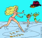 Dibujo Barbie de regreso a la playa pintado por tess