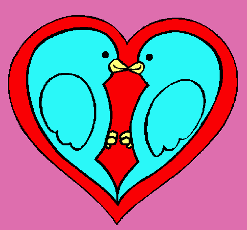 Dibujo Pajaritos enamorados pintado por cc10