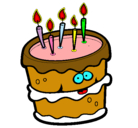 Dibujo Pastel de cumpleaños 2 pintado por tarta
