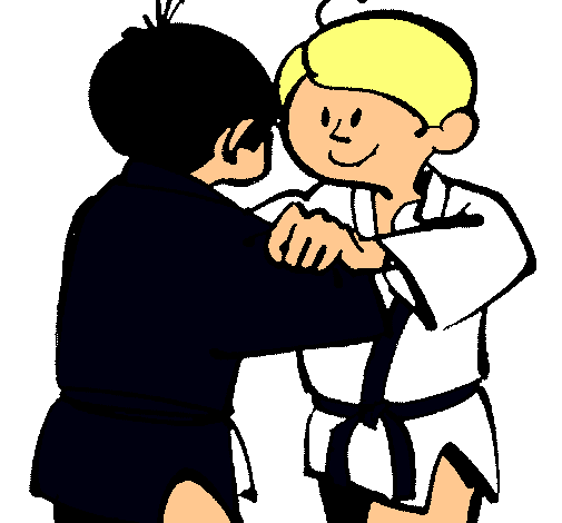Dibujo Judo amistoso pintado por Jesse