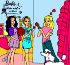 Dibujo Barbie de compras con sus amigas pintado por casiso