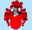 Dibujo Escudo de armas y casco pintado por avatar