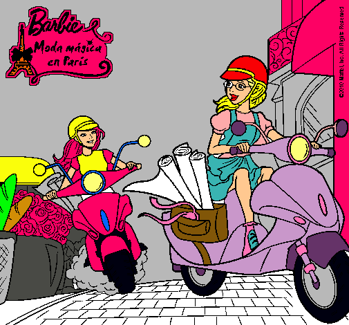 Barbie y su amiga en moto