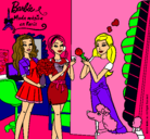 Dibujo Barbie de compras con sus amigas pintado por belinda