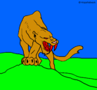 Dibujo Tigre con afilados colmillos pintado por raul