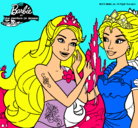 Dibujo Barbie se despiede de la reina sirena pintado por jocolo