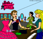 Dibujo Barbie en una tienda de ropa pintado por martina3000
