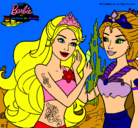 Dibujo Barbie se despiede de la reina sirena pintado por anastasia5