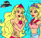 Dibujo Barbie se despiede de la reina sirena pintado por ammmmmmmmmmmmmm