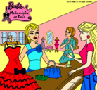 Dibujo Barbie en una tienda de ropa pintado por alethia