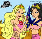 Dibujo Barbie se despiede de la reina sirena pintado por nashely