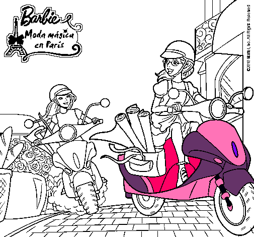 Barbie y su amiga en moto