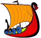 Dibujo Barco vikingo pintado por levid